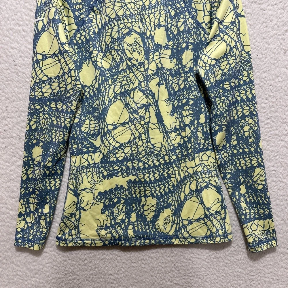 Nike Pro Women's Size M Blue Green 1/2 Zip Long‎ Sleeve Activewear Pullover Logo
